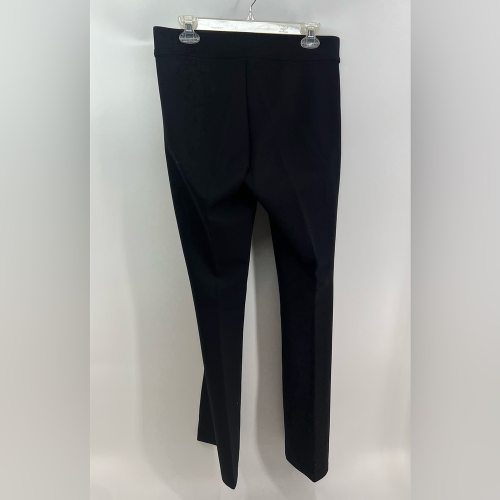 LOFT Black Stretchy Pull On Straight Leg Trousers Front Seam M Medium - Picture 3 of 9